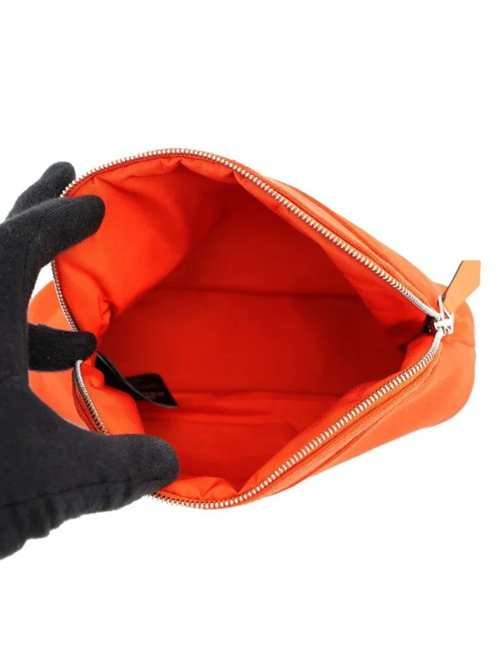 Hermes Pouch Bolide Mini Orange Fu Silver Canvas Case